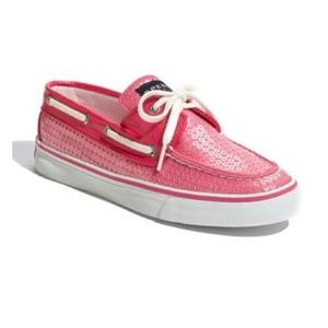 Pink sequined Sperry top-sider